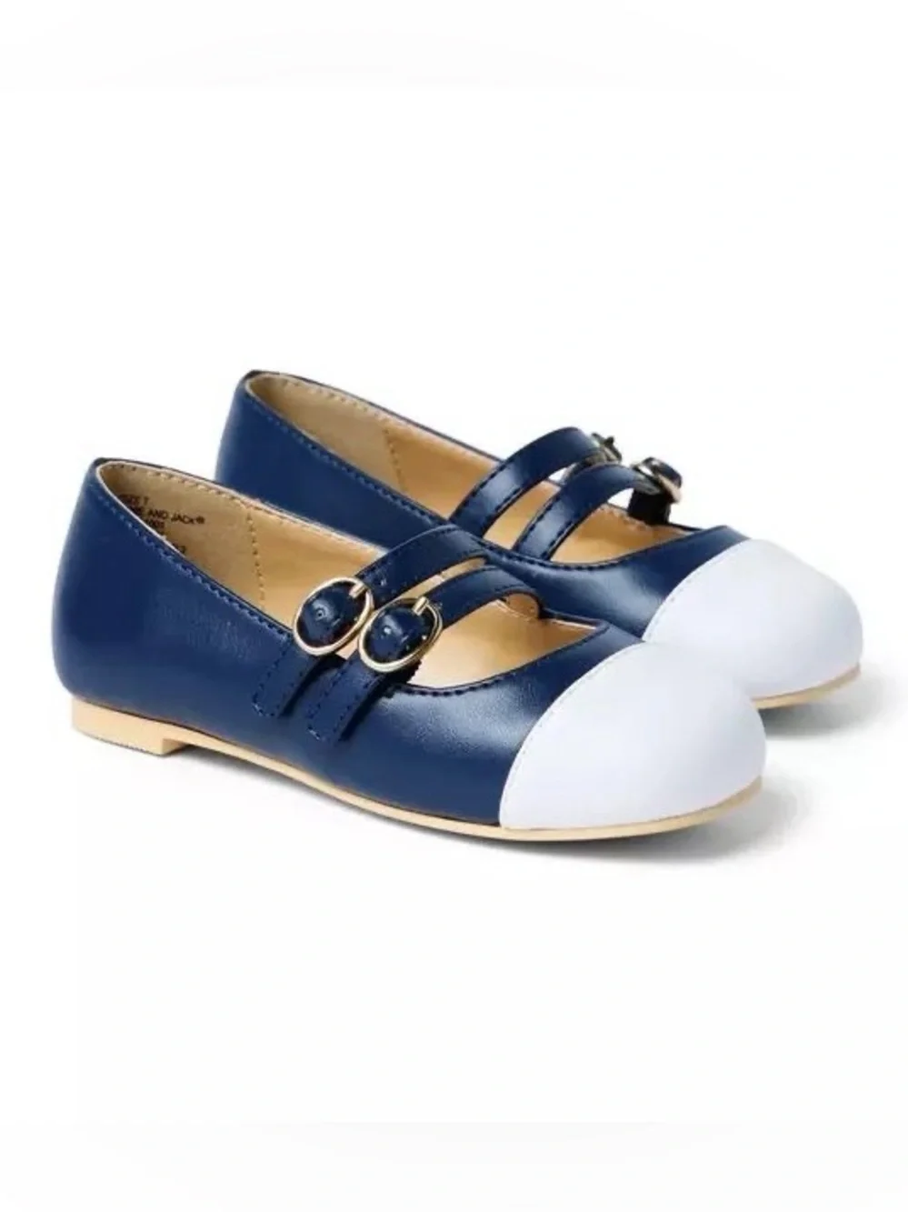 Janie and Jack Classic Navy and White Mary Jane Flats Toddler size 6